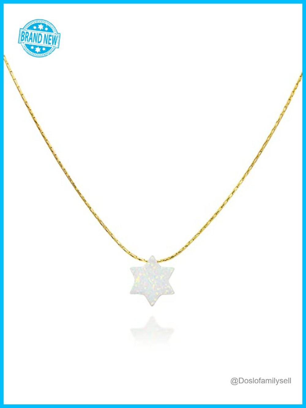 14k Gold Filled Opal Star of David Choker Necklace Handmade